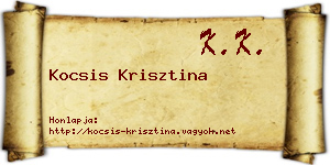 Kocsis Krisztina névjegykártya