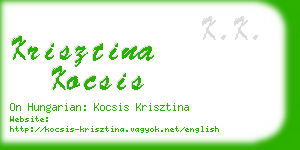 krisztina kocsis business card
